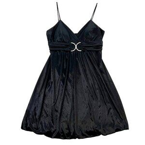 PAPAYA Dress Babydoll Womens Large Front Jewel Black Mini Dark Romantic …